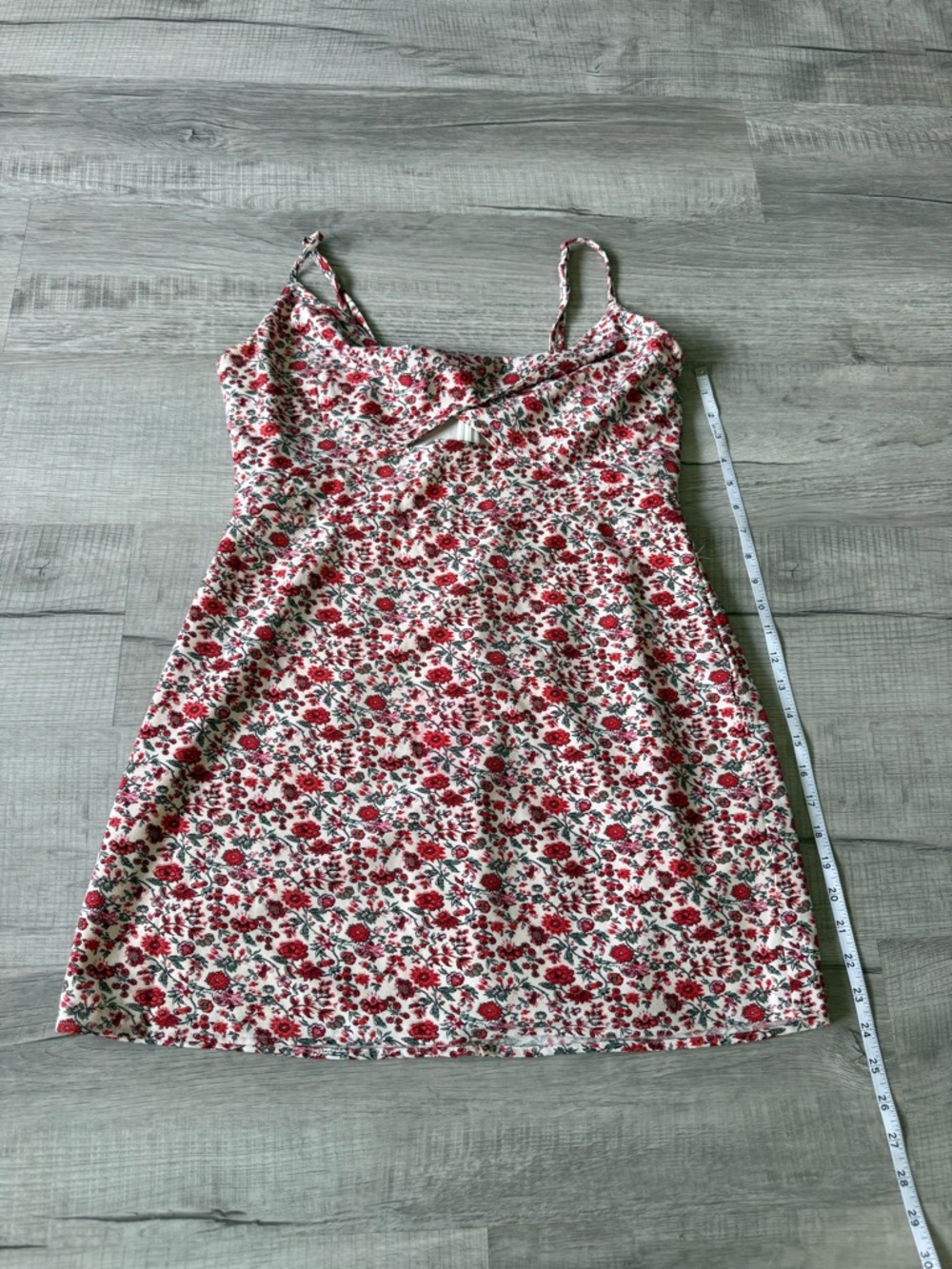Abercrombie & Fitch Cream Sundress with Red Floral Trim
